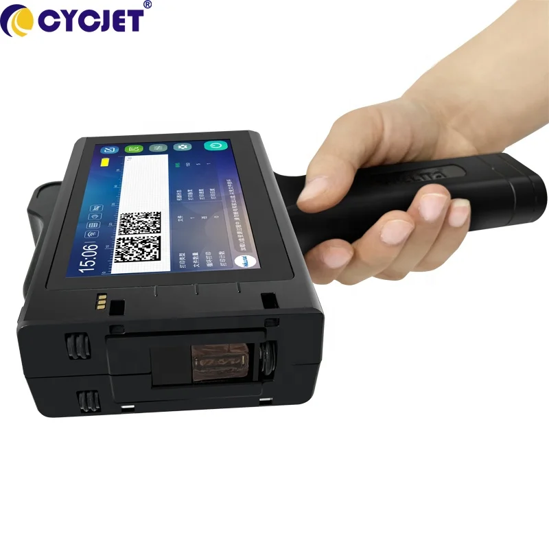 CYCJET новый дизайн Tij 12 7 мм черные растворимые чернила портативный многоязычный сенсорный экран ручной мини-струйный принтер