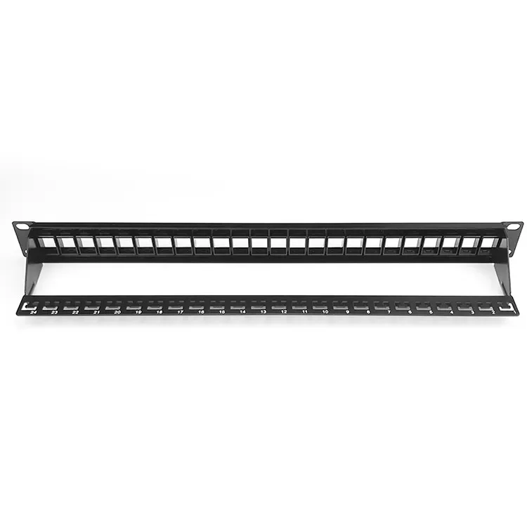1U UTP Blank 24port patch panel with back bar unshielded Modular distribution frame empty frame patch panel