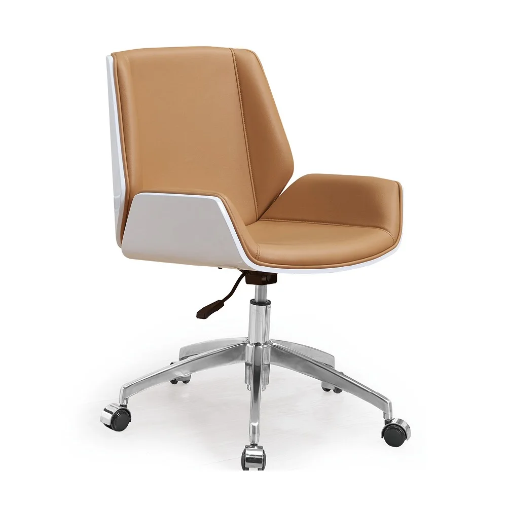 Medium Height Back Computer Leather Up-down Adjustable Meeting Swivel Chair Home Office Chair