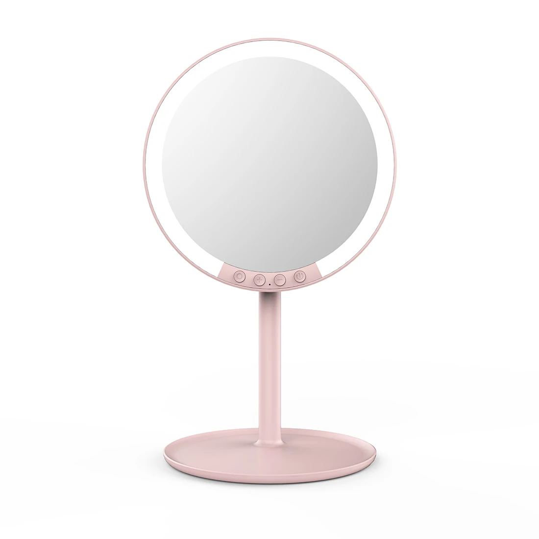 3 Color Lighting LED Makeup Pink Mirror Desktop 7X Magnification Vanity Table Mirror with LED Light