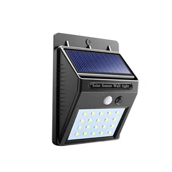 Rechargeable Battery Powered Waterproof IP65 Small 20 led PIR Plastic Solar Street Motion Solar Sensor Wall Light