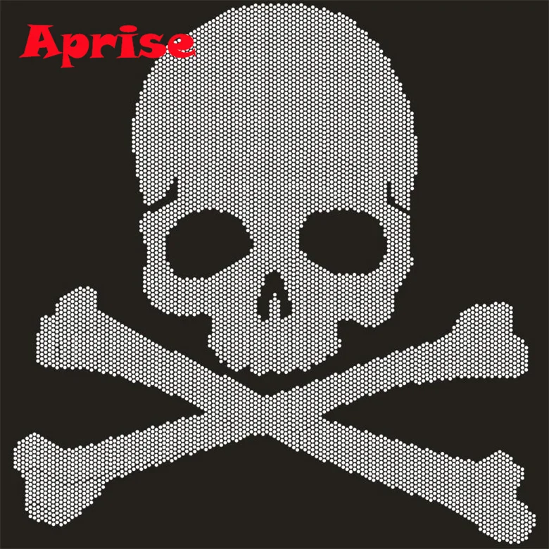 custom bling crystal skull rhinestone transfer hotfix motifs skull heat print design custom rhinestone design