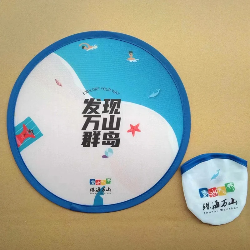 Sublimation Blank Foldable Twist Customized Chill Mini Fan Collapsible Promotional Round Nylon Fold Pop Up Hand Fans