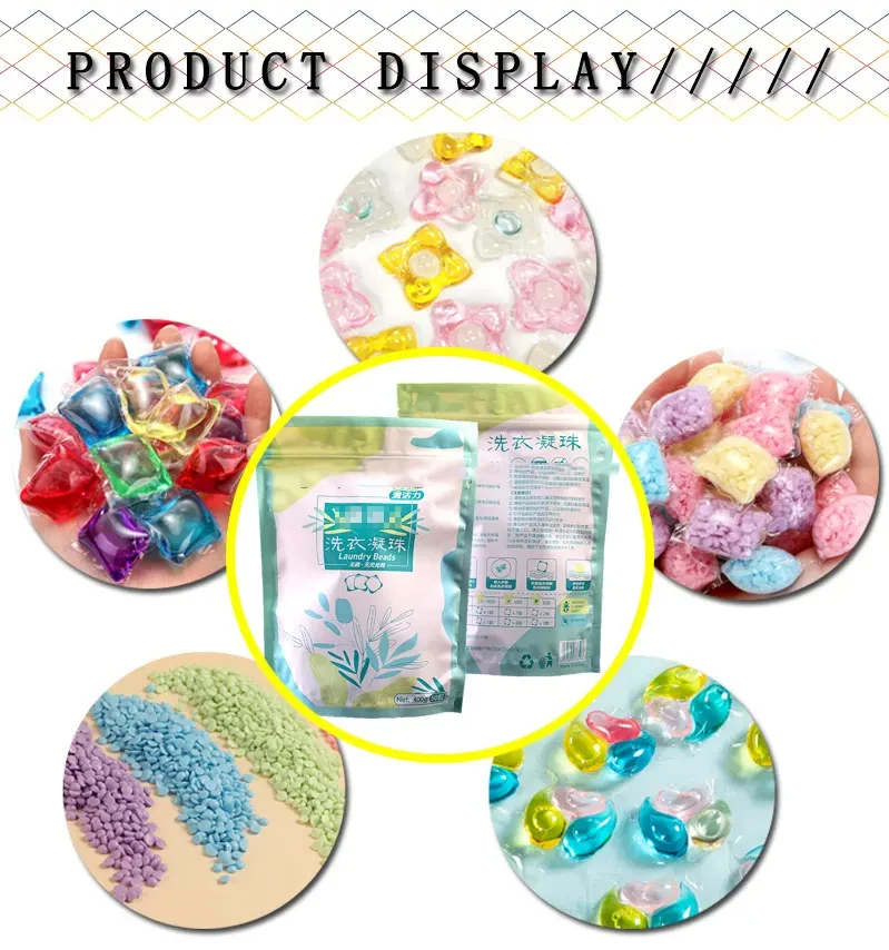 Custom Printed Logo Ziplock Large Capsule Detergent Pod  Laundry Pods Packaging Powder Washing Powder Plastic Pod Bags