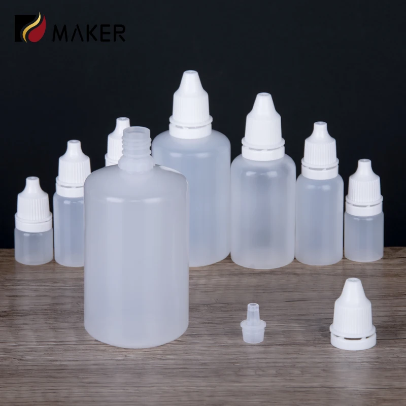 1oz 2oz 3oz 5oz Squeeze LDPE Plastic Eye Drop Bottle 5ml 10ml 15ml 20ml 30ml 50ml 100ml Empty Squezzable Liquid Dropper Bottle