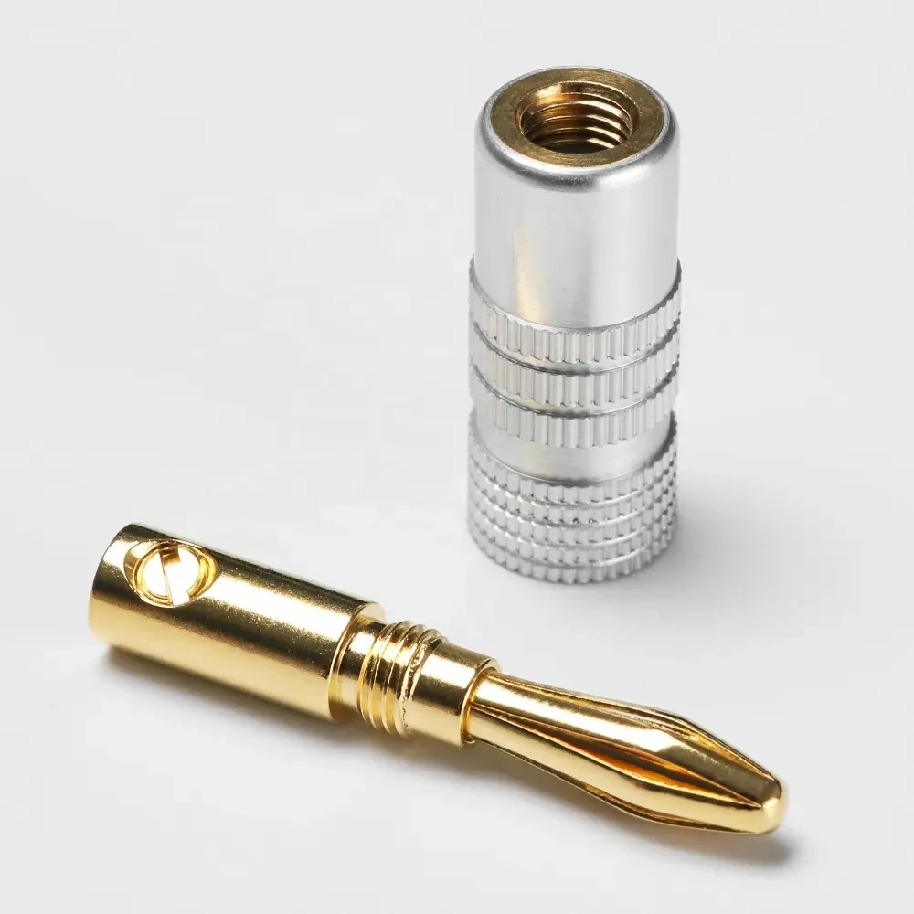 1/3Pcs 4mm Banana Plug Gold Plated Copper Connectorsdapter Speaker Audio Connector Electrical Equipment High Quality