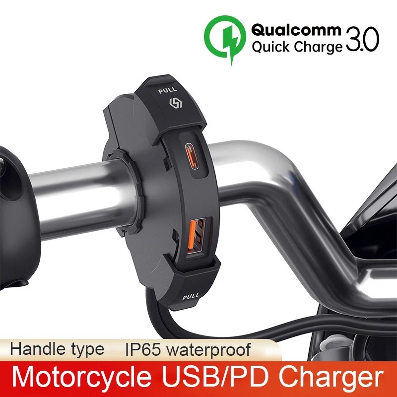 QC3.0 PD 12 V Waterproof Dual Port Socket Mobile Phone USB Car Charger for Motorcycle Bike 12V Power Adapter Phone Charger