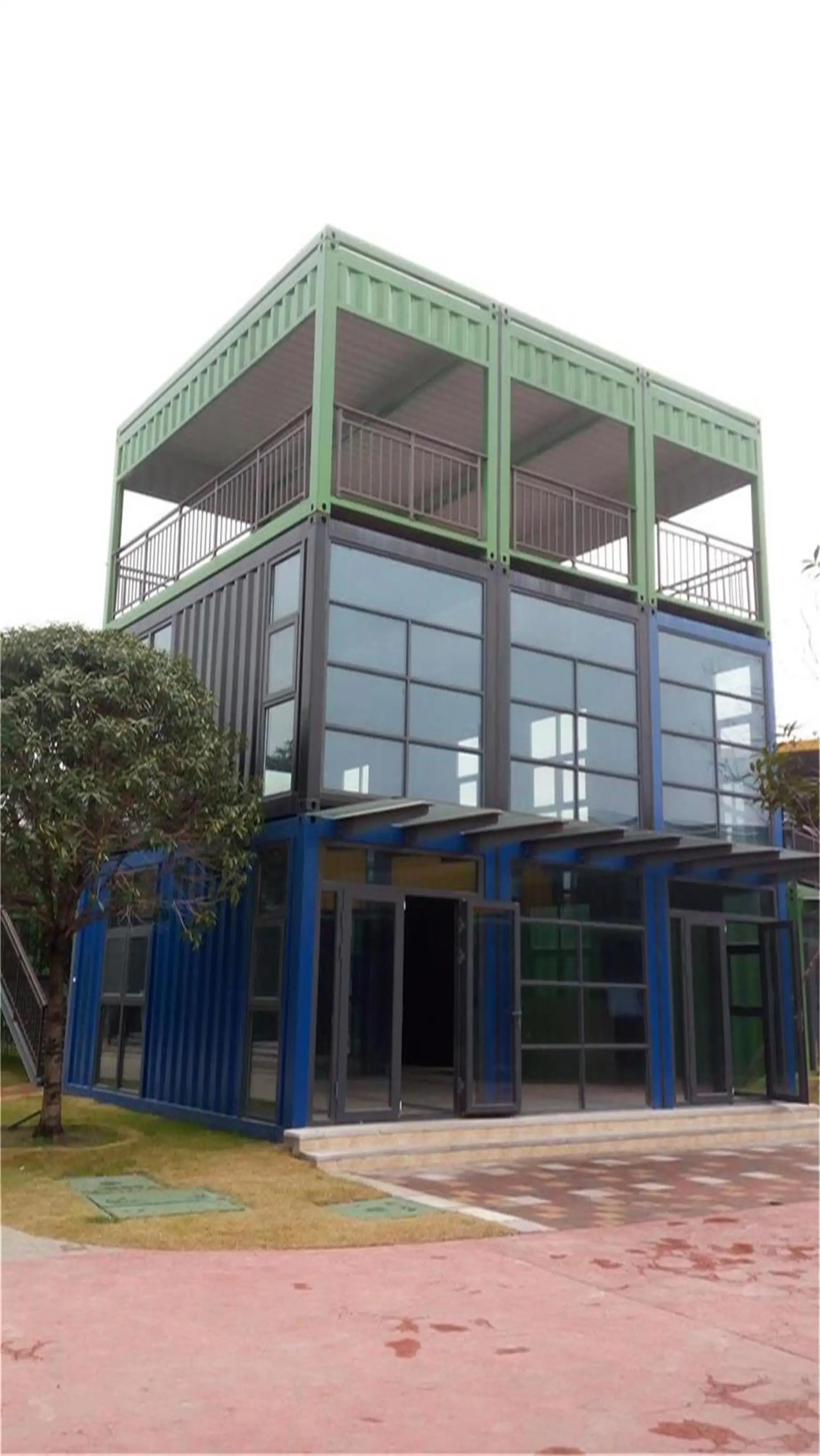 Customizable Fabricated Container House Office Industrial Park Prefab House With Sandwich Panel And Steel Plate