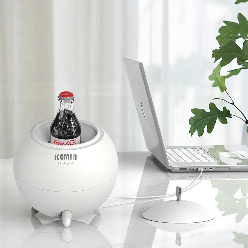 KEMIN 0.8L Cooler And Warmer Portable Mini Fridge Camping USB Car Fridge AC Cooler For Cola Car Home Office