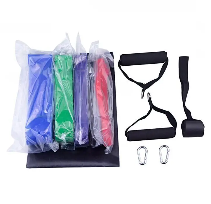 Printed Logo Long Loop TPE Elastic Fitness Exercise Resistance Bands For Yoga