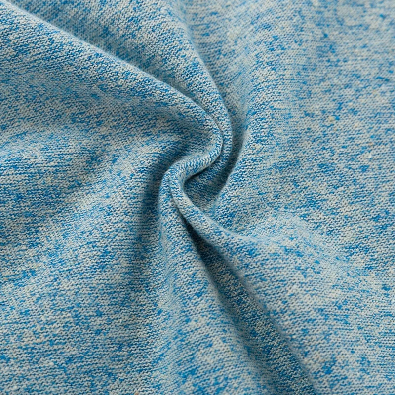 
KH006-hemp organic cotton yarn dyed marle looking jersey t-shirt fabric 