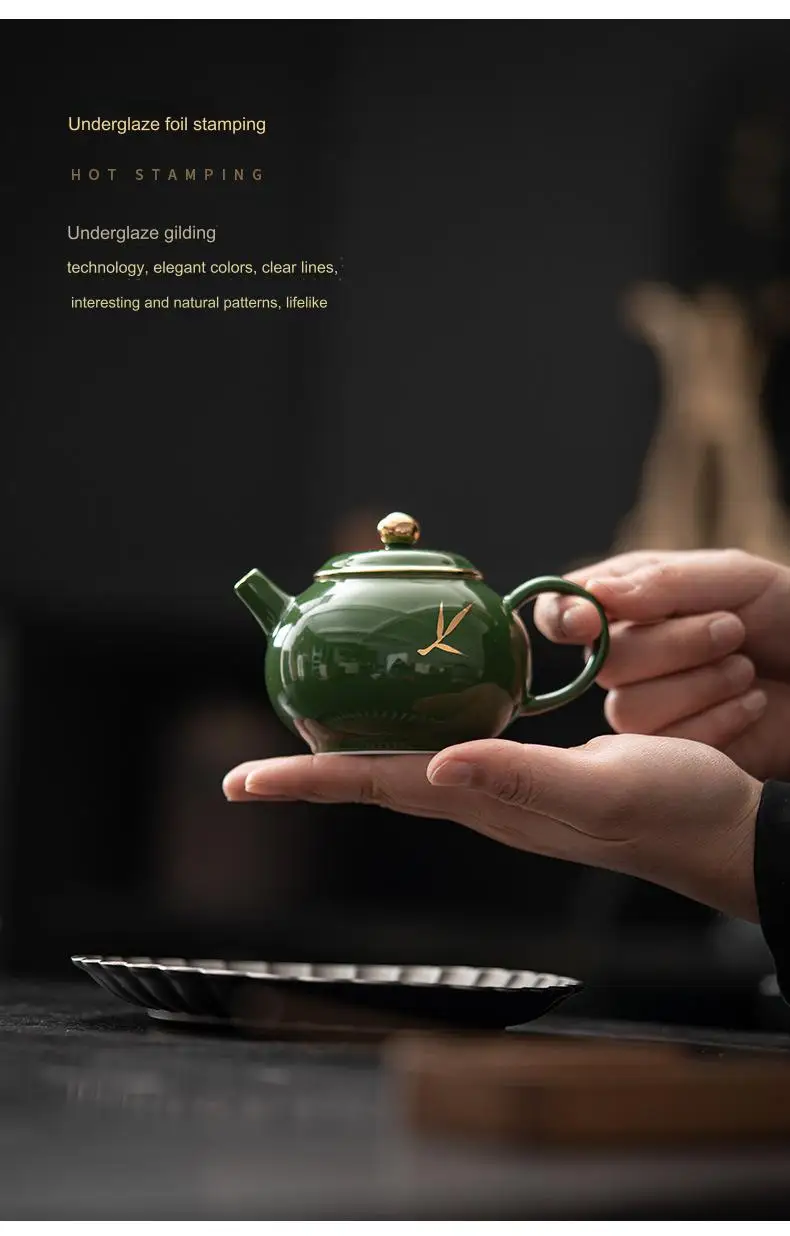 Luxury ceramic gold rim domestic Teacup Set chinese Tea Set teapot Set