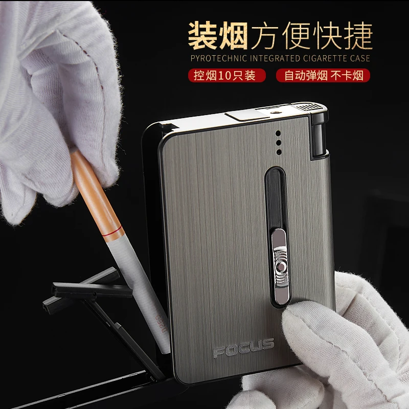YH026A Metal Cigarette case With Detachable Disposable Lighter Replaceable
