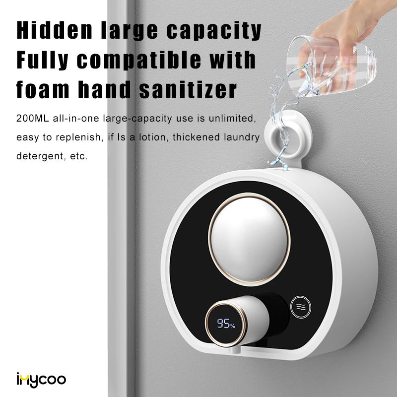 IMYCOO New Arrival Rechargeable Smart Wall-Mounted Soap Dispenser Bathroom Automatic Soap Dispenser With Display