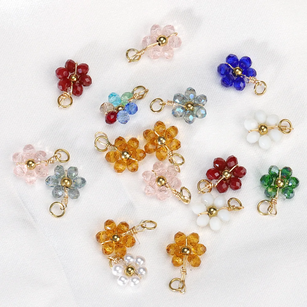 New design fashion petal pendant multi faceted crystal daisy petals pendant for necklaces bracelets and earrings