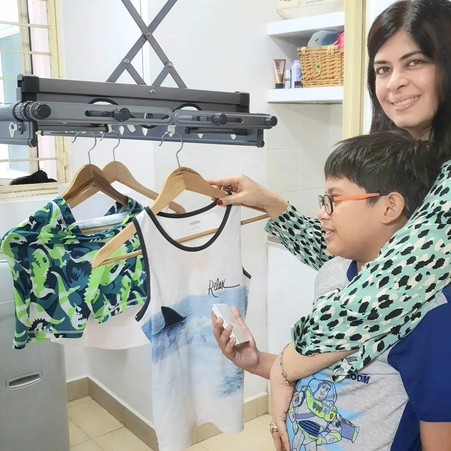 Small Wall Mounted Cloth Dryer Auto Lift Electric Drying Heated Clothes Dryer For Smart Laundry Supplies