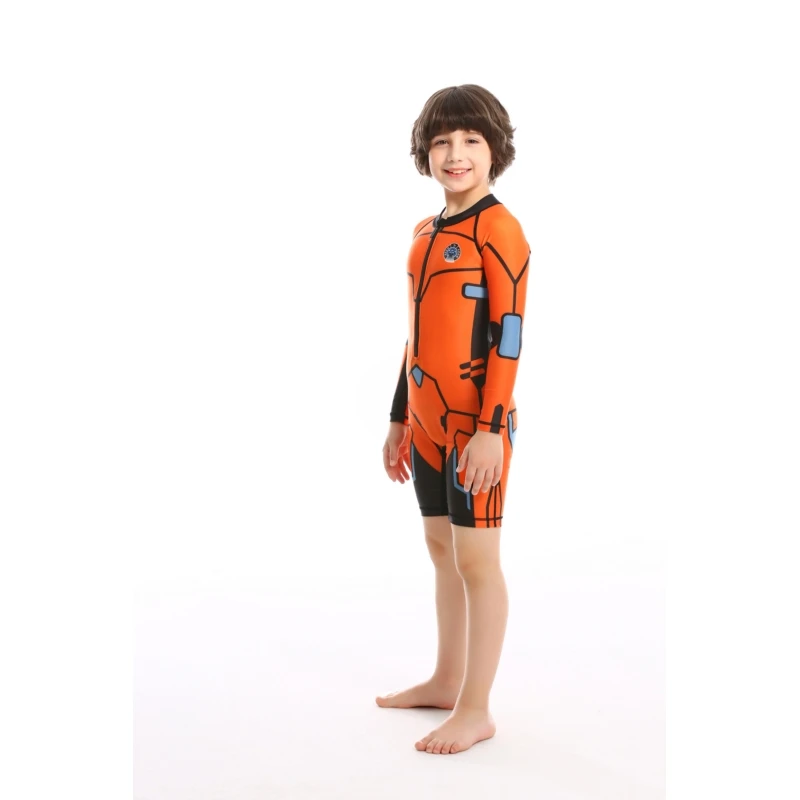 Manufacturer Custom Kids Cute Swimsuits Swimming Clothes Rash Guard Dropshipping Children Boy Long Sleeve Swimwear