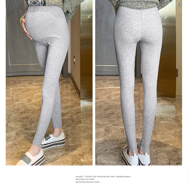 
Cotton Maternity Leggings Comfortable Adjustable Waistband High Waist Belly Care Design Woman Pregnant Pants 