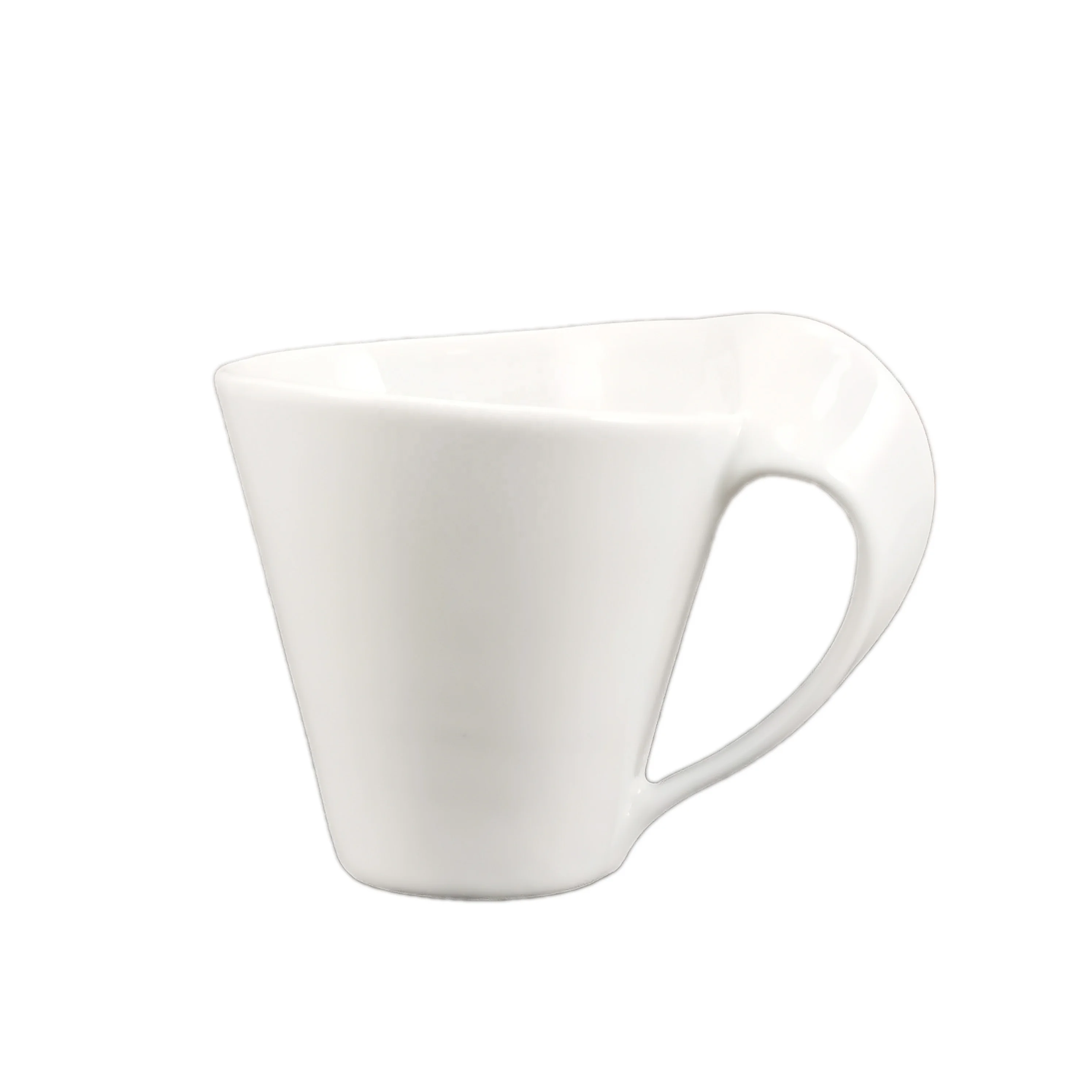 
 Фабричная поставка Новинка дизайнерская Персонализированная 12 oz фарфоровая кофейная кружка со специальной рукояткой  