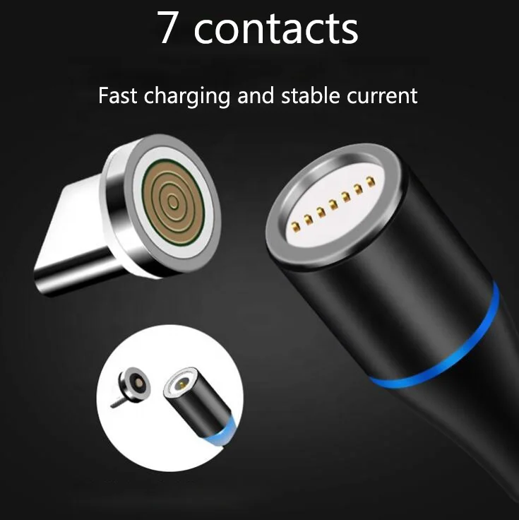  Плетеный 3 в 1 Магнит зарядного 3A 5A QC3.0 Быстрая зарядка USB Магнитный кабель для зарядки Micro