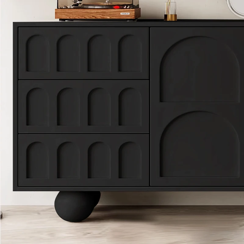 SUKE French style cream cabinet buffet foyer entrance cabinet open large capacity stainless steel living room furniture