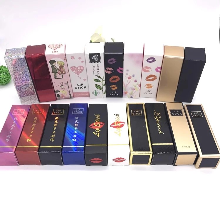 OEM ODM Luxury custom logo eco friendly small cosmetic beauty lip stick gloss tube paper boxes packaging