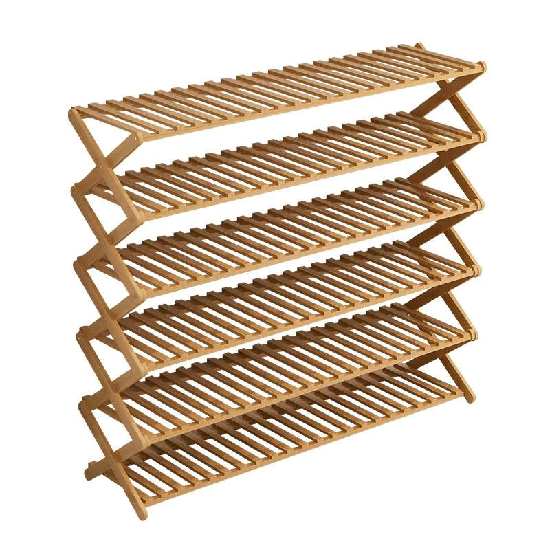 
 6-слойная свободный стоящий складной бамбуковый простой обуви шкафа сделано в Германии заводской стенд для демонстрации цветов полка для хранения обуви без установки  