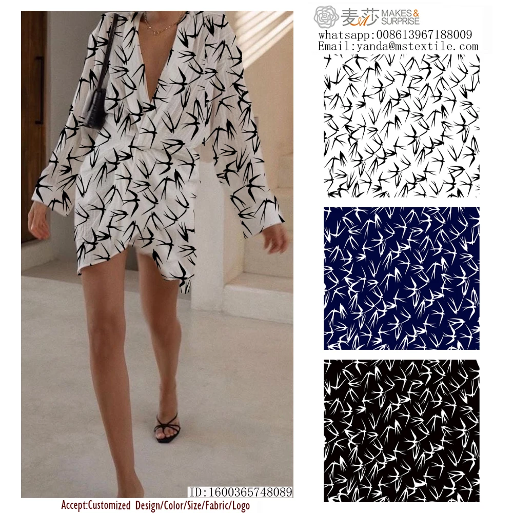 Современный дизайн Заводская цена Ласточка простой дизайн Прозрачная женская одежда ткань