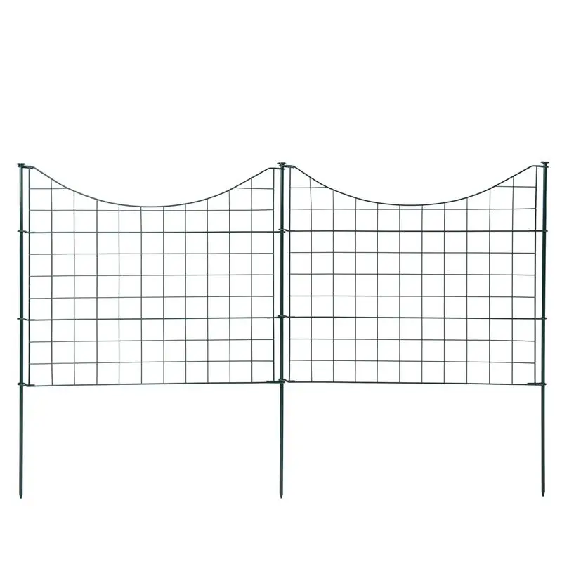 Rustproof Garden Fence Decorative Landscape Edging Barrier Folding Wire Border Flower Bed Fence for Garden Yard 5 Panels Black