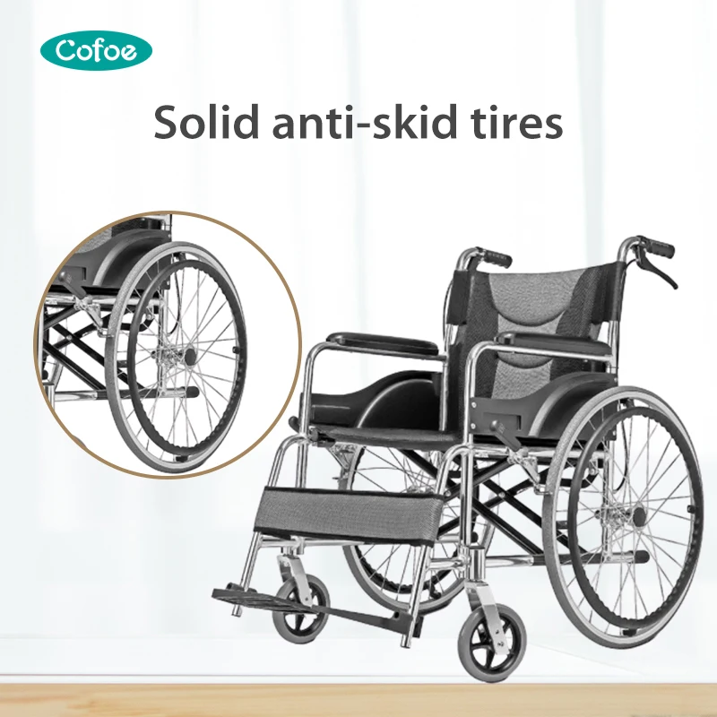 Foldable Heavy Duty Lift Lightweight Disable Adult Manual Folding Portable Stair Climbing  Wheelchair