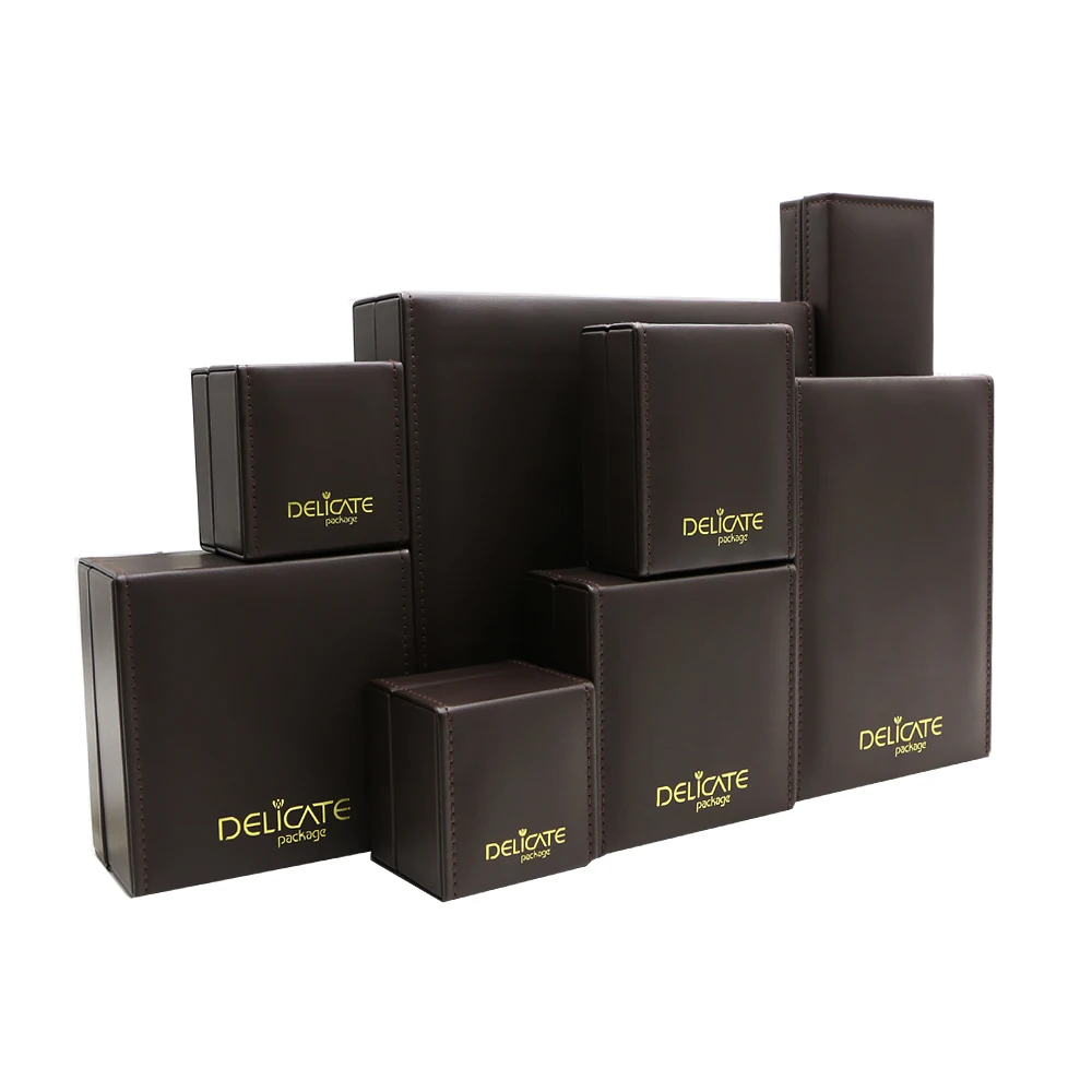 Good Price Factory Wholesale High Quality Custom Logo Jewelry Gift Packaging Box Set Necklace Pu leather Ring Set Jewelry Boxes