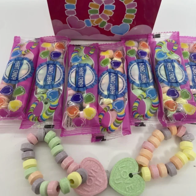 OEM wholesale individually wrap assorted 12g*48pcs*12boxes fruit Bracelet candy Necklace Tablet hard candy
