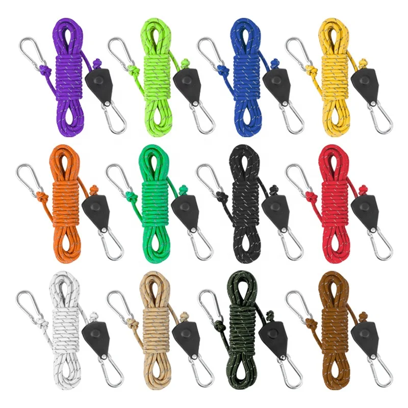 Factory manufacture Steel Heavy-Duty Adjustable Rope Ratchet Light Hanger 1/8 for greenhouse