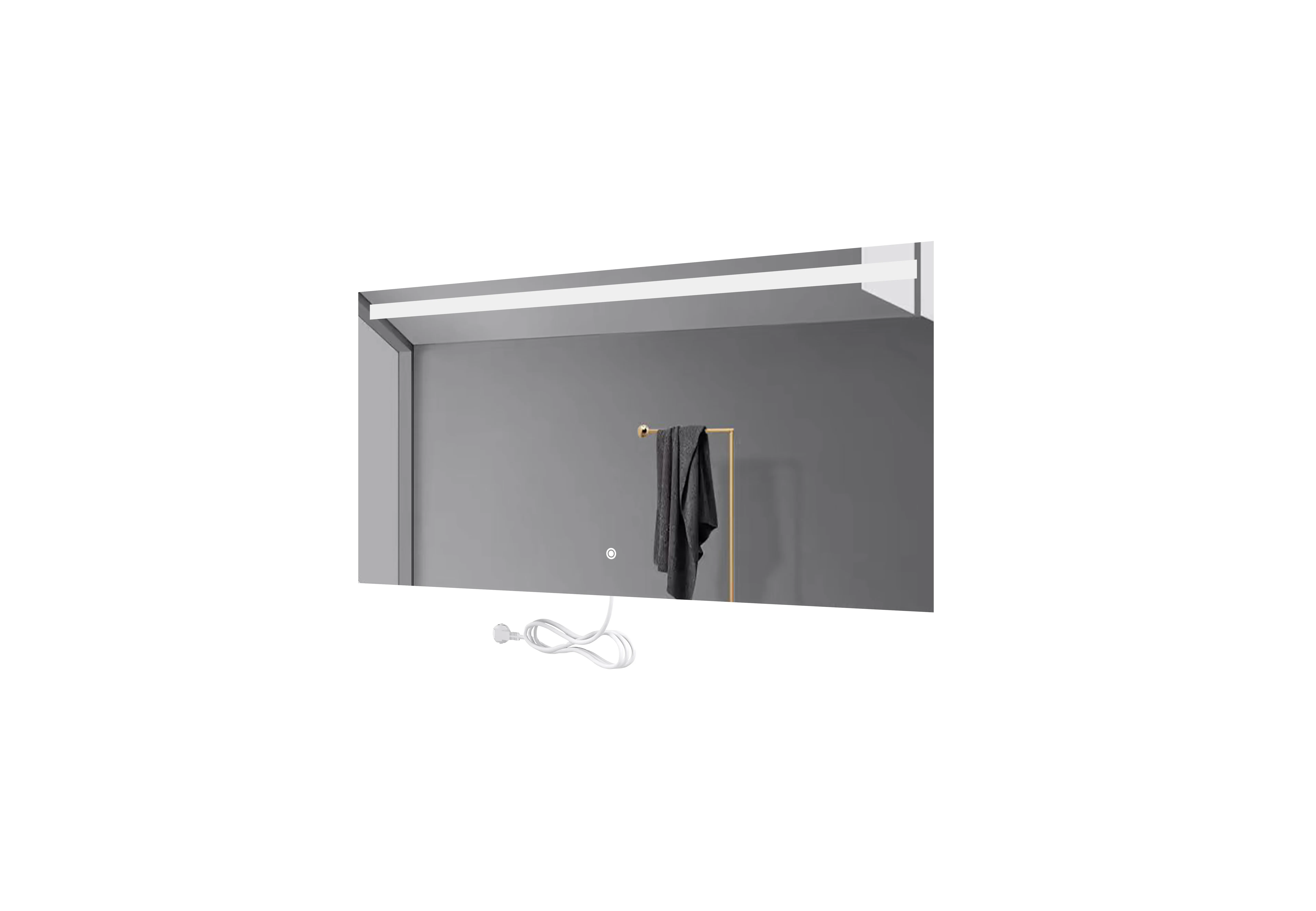 E104H60120 Wall Mounted space aluminium combination toilet lens ark Illuminated Lighted  LED Bathroom Mirror 60*12060*120