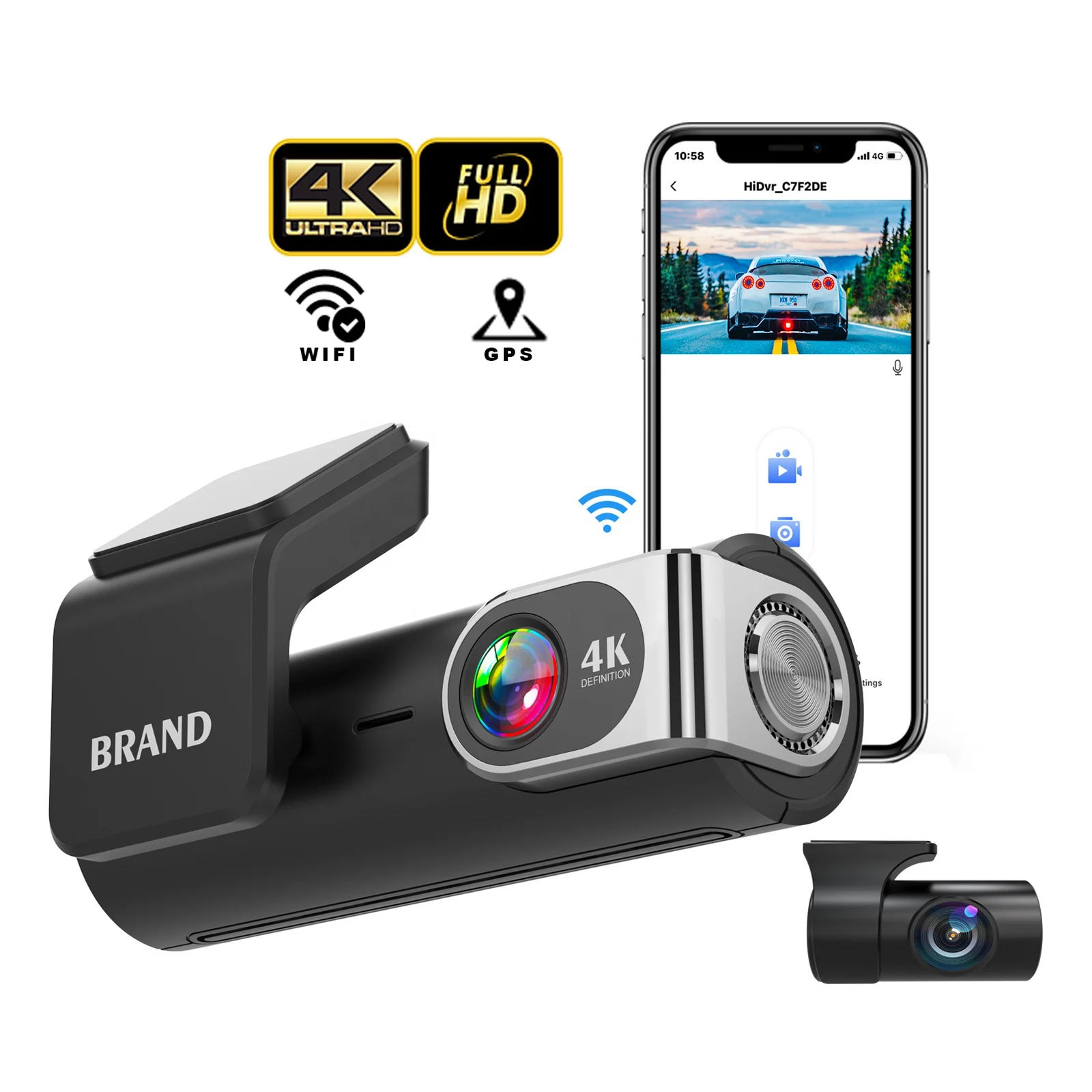 4K Car DVR Dash Cam HD Night Vision Camcorder Black Box in Car WIFI Camera Video Recorder Digital Registrar Video Recorder