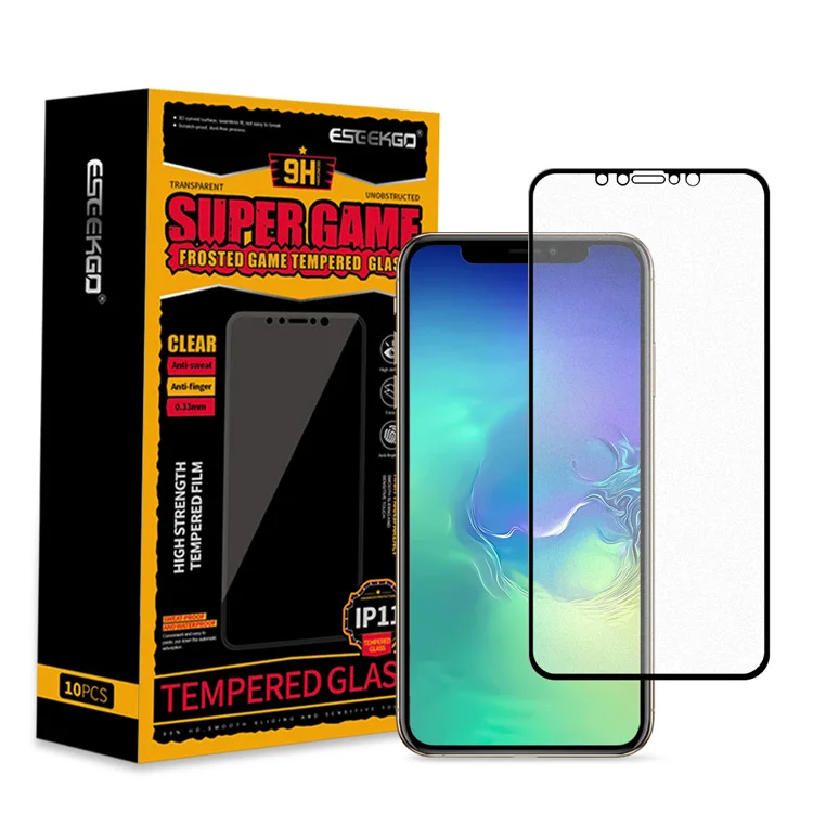 Eseekgo Mobile Screen Protector Anti Fingerprint Full Curved Frosted Game Tempered Glass Matte Protector Film for iPhone