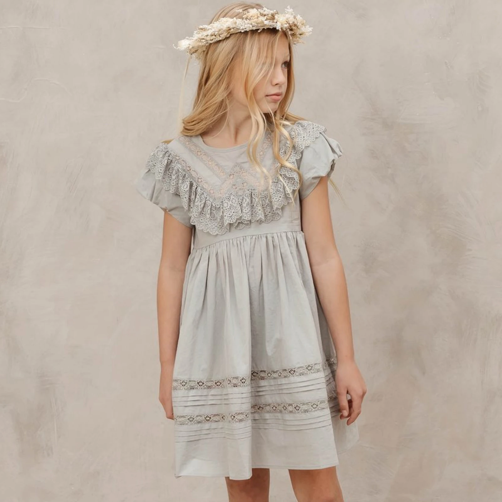 Wholesalers Clothing Baby Wear Custom Summer Cotton Lace Girl Kids Clothes Children Baby Dresses For Kids Girls