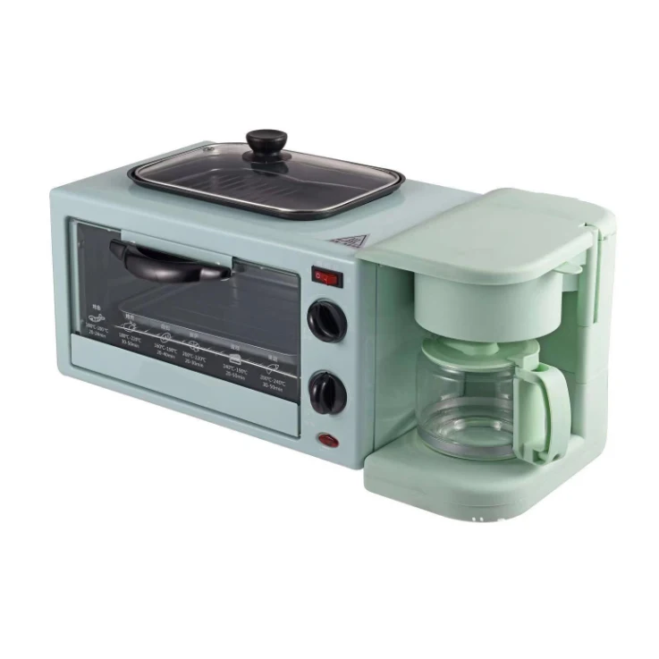 2021 New Multifunction 3 in 1 Breakfast Set Toaster Coffee Maker 3 in 1 Breakfast Maker With Toast Oven Coffee Pot Frying Pan