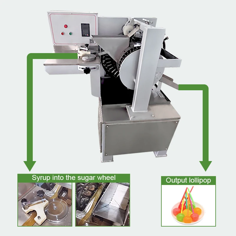 Industrial Manual Candy Hard Round Lollypop Paper Stick Lollipop Make Machine Production Line for Trade