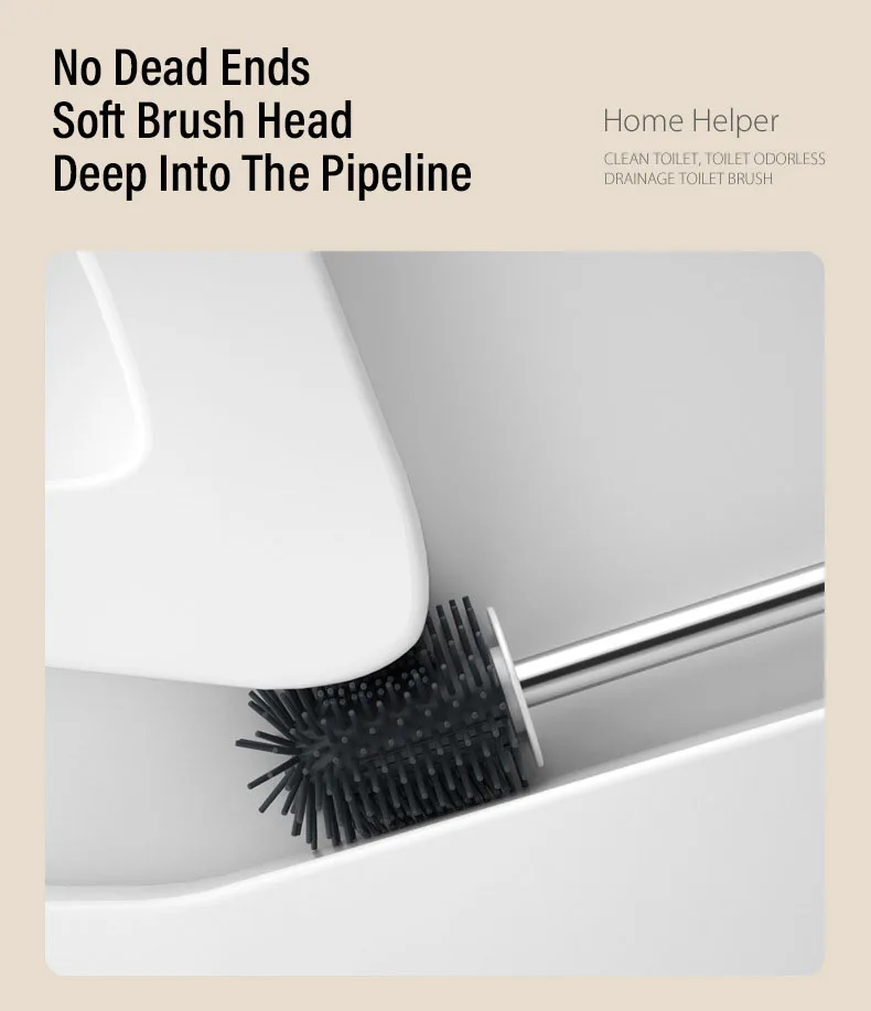 Пользовательский логотип, настенная силиконовая щетка с длинной ручкой для ванной комнаты, Современная вращающаяся щетка и держатель для унитаза hygine