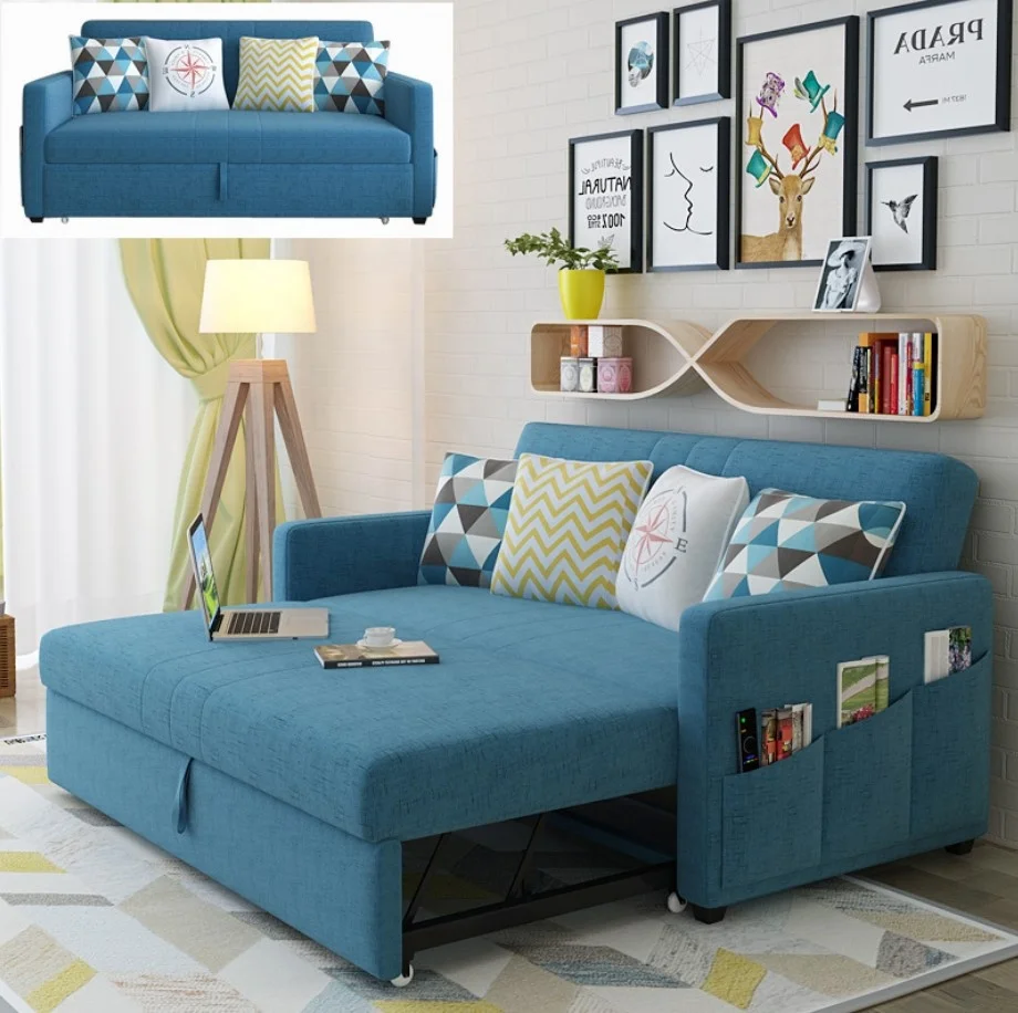 
Sofa Cum Bed Living room Furniture Fabric transformer sofa bed hotel single seat folding sofa bed 
