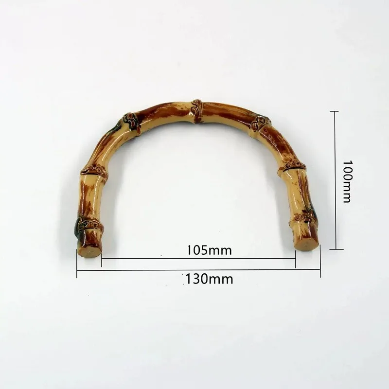 Factory wholesale DIY bag accessories plastic wooden shape bamboo handle for jute canvas fabric bag carrying handle