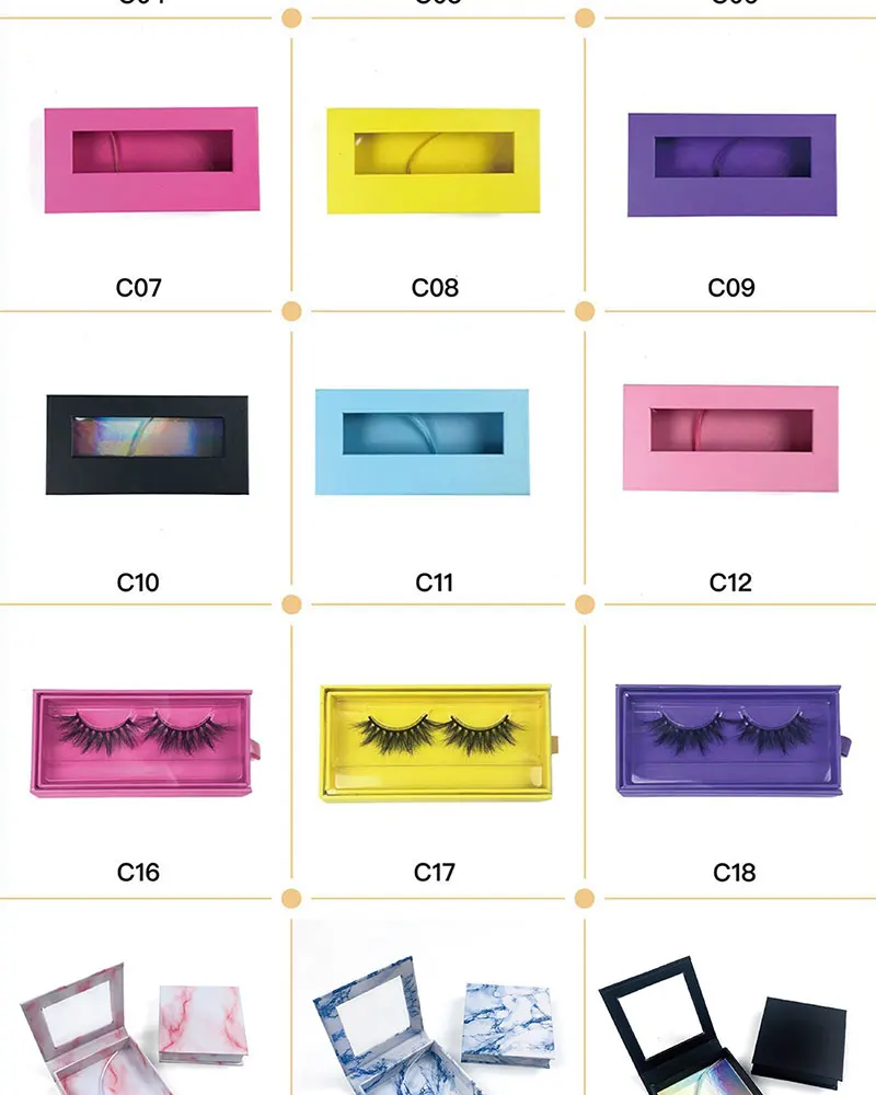 New Style Color Strip Lashes And Unique Custom Packaging Box Products China False Eyelashes Colorful