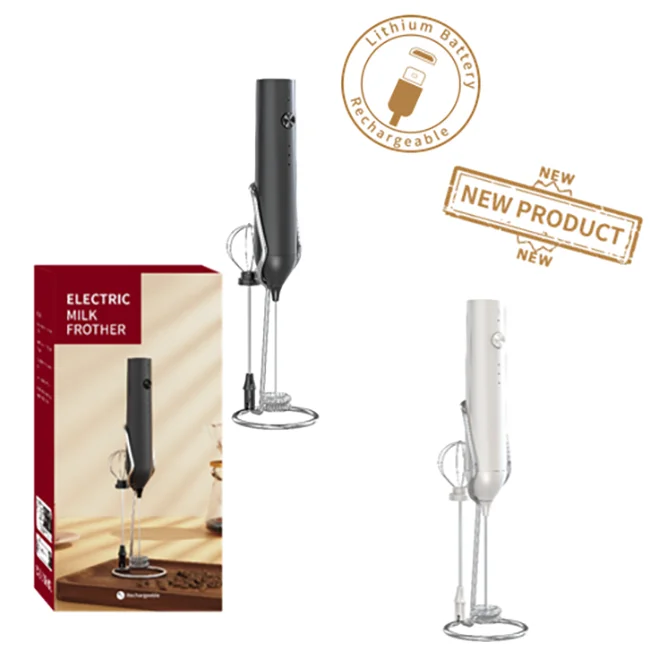 2024 New 4 In 1 Rechargeable Automatic Electric Nespresso Cappuccino Cream Foam Milk Frother Egg Mixer Foamer With Stand