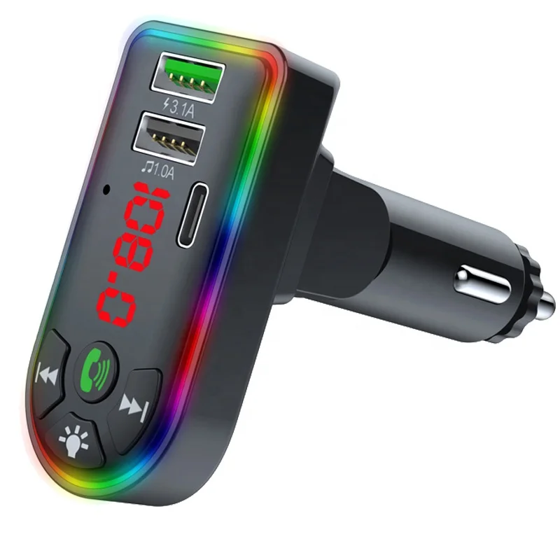 Автомобильный беспроводной Bluetooth-комплект 3 1 А 2 USB-порта Type-C PD автомобильное зарядное устройство FM-модулятор mp3-плеер Bluetooth автомобильный комплект FM-передатчик