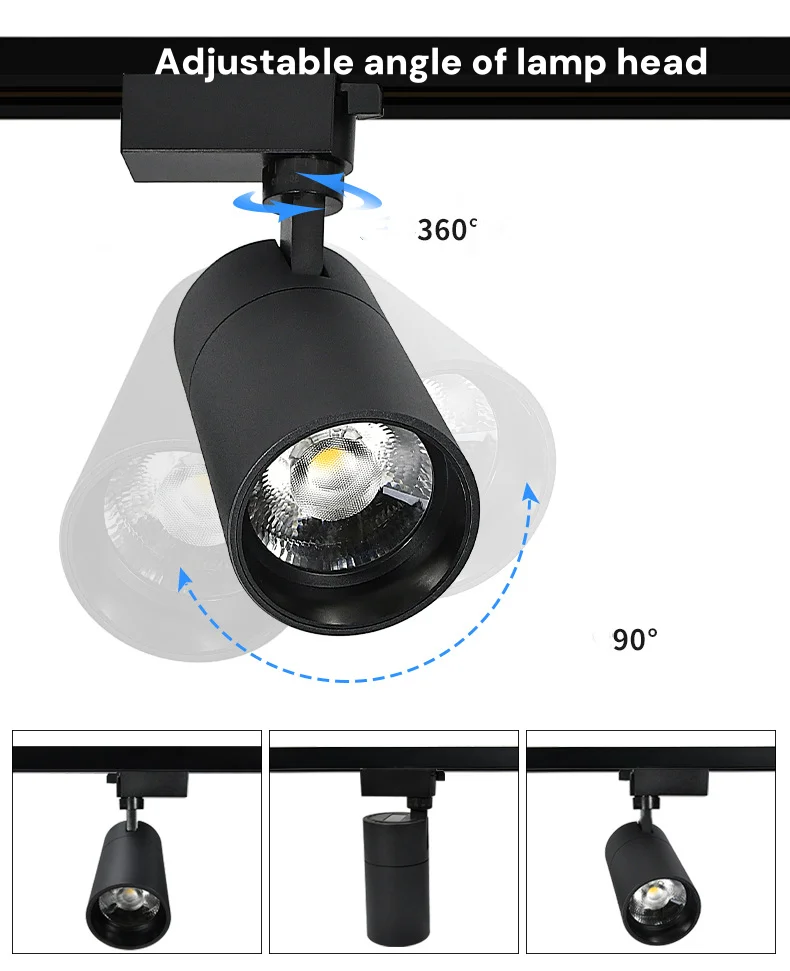 High Brightness Aluminum Led Tracking Light Spotlights Track Lamp Rail Lighting System Led Light For Mall Supermarket Shop Room