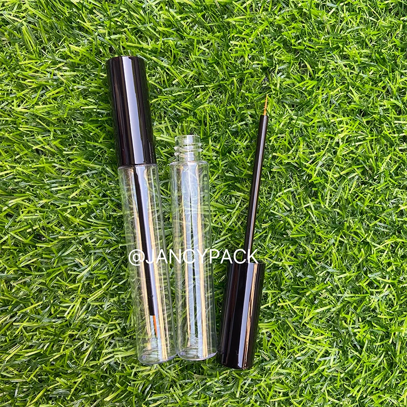 JANCY PACK 12ml full white black eyeliner bottle empty clear frost bottle round lip gloss tubes with wands mascara container