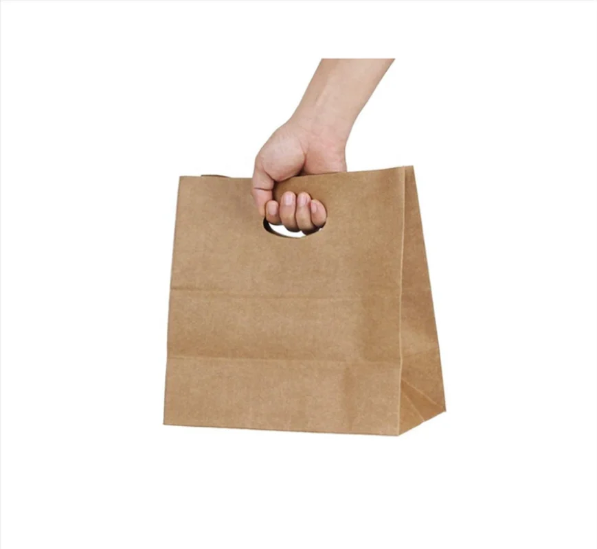 Senang02 Cheap Wholesale  Customizedized Wide Bottom Printing Machine Food Manufacture Shopping White Kraft Paper Bag