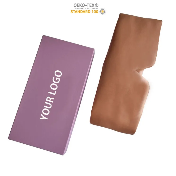 100% Pure Silk Blackout Blindfold Soft Breathable Over Sized Thick Padding Wide band Silk Eye Mask for sleeping