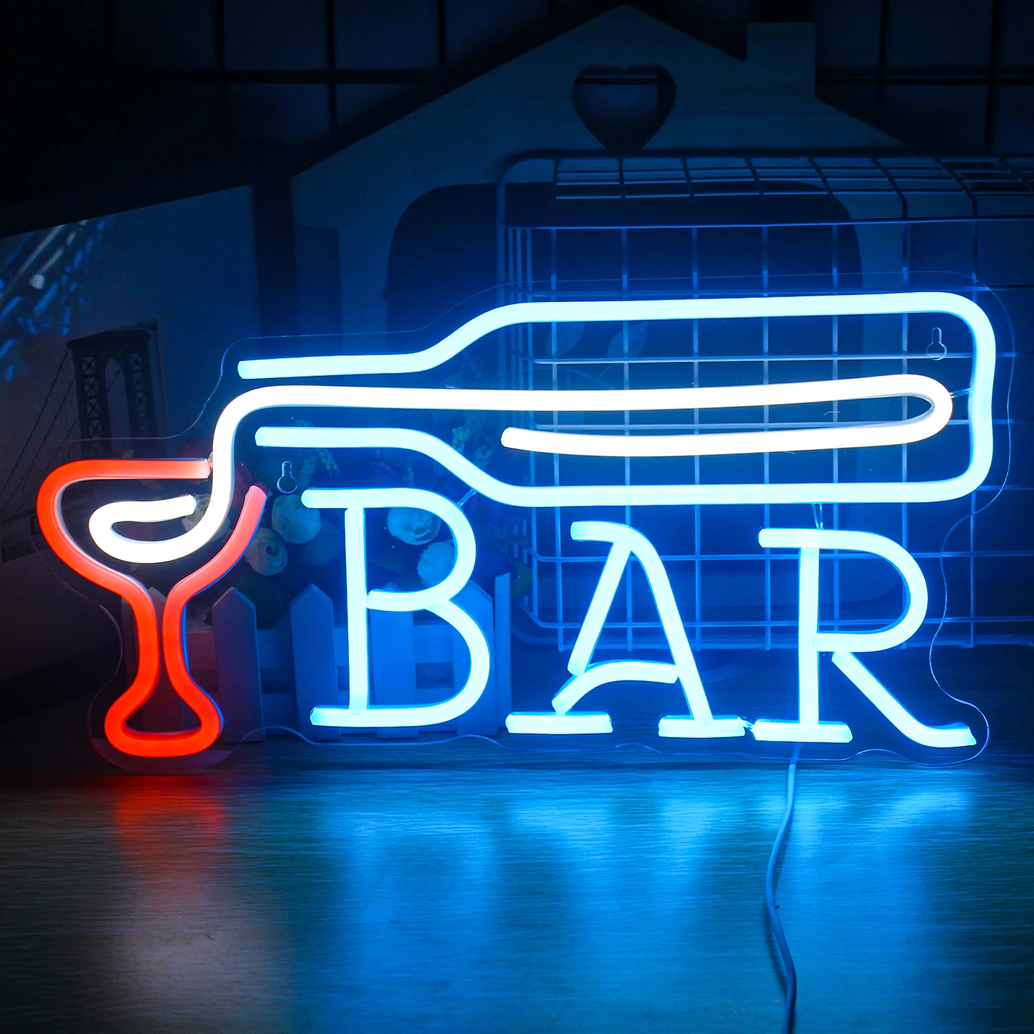 Wanxing Birthday Neon Sign Custom  Wine Glass Bar  LED Neon Light Party,Sweet Birthday Gifts